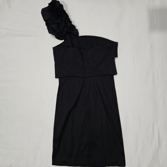 One-Shoulder ✦ Black Tiered Bust Cocktail Dress ✦ w/ Padded Lining & Stretch S - Picture 7 of 16